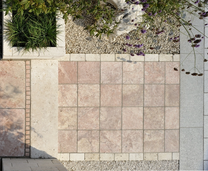 różowy trawertyn płytka na taras Rossa Pink trawertyn.webp